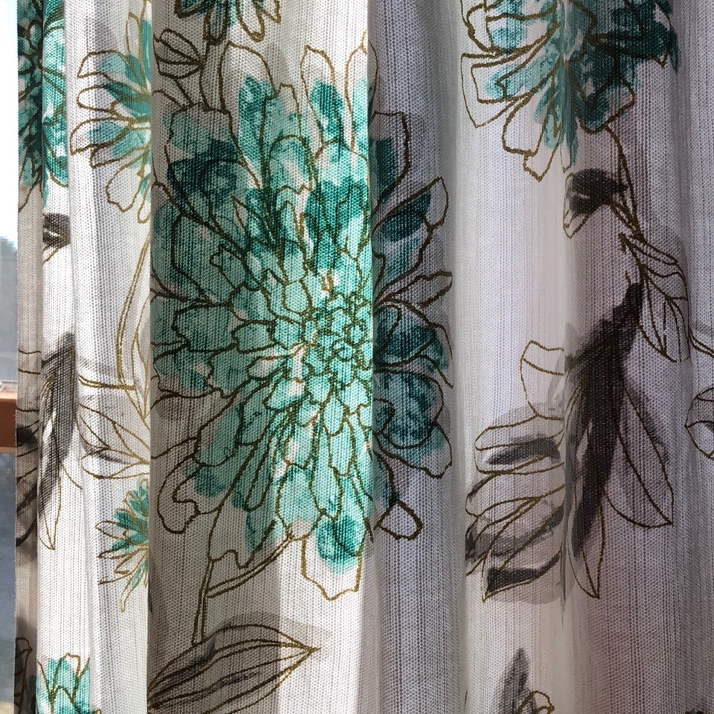 Curtains, floral design